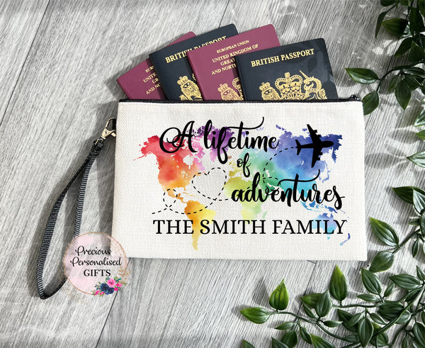 A Lifetime of Adventures Rainbow Passport Holder - Matching luggage tags also available as an option