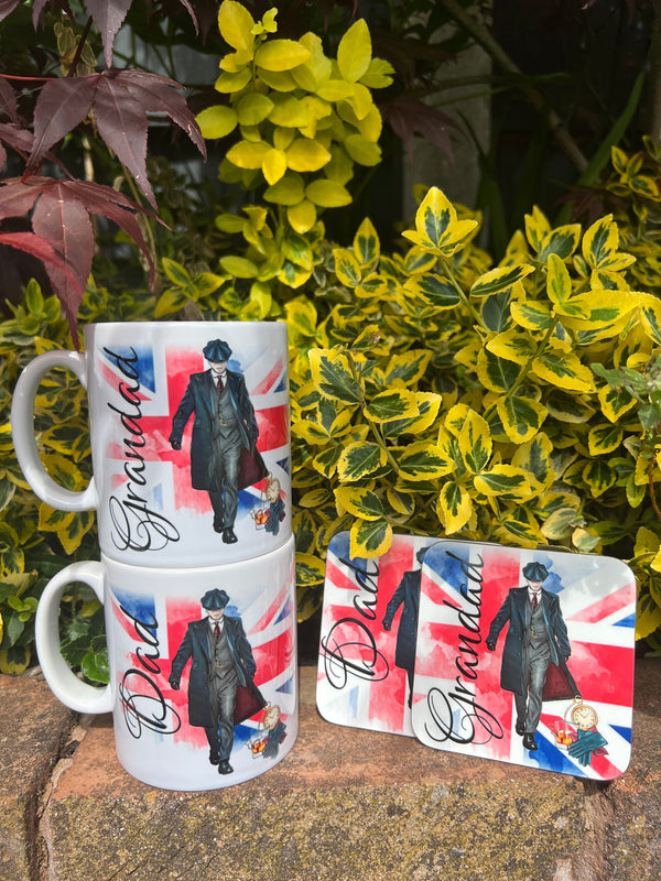 Gentleman Mug, Personalised Gift Perfect for Fathers Day, Birthday - Matching Coaster available